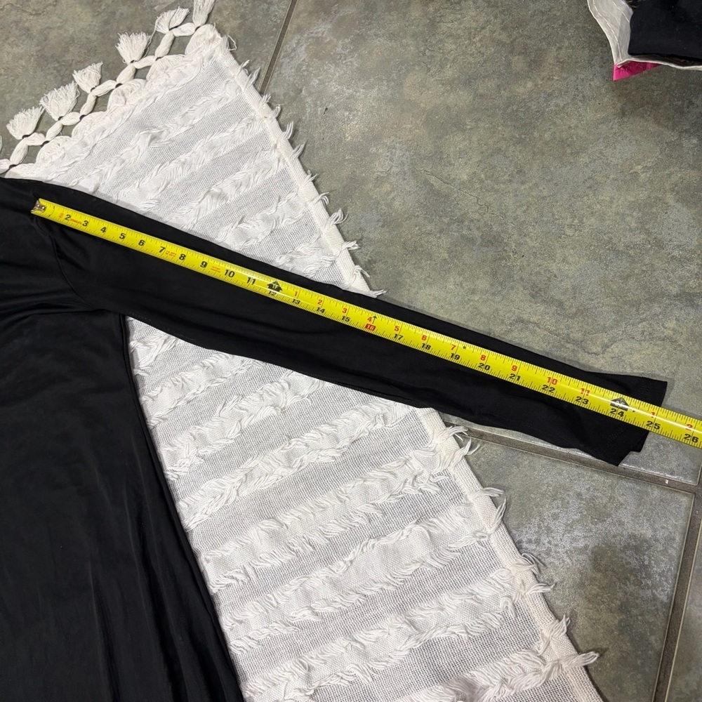GOOD AMERICAN Mesh Maxi Black Dress Women's Sz 5 Thumbhole Sexy Grunge - Picture 11 of 12